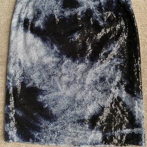 Worth Sequinned Mottled Blue and Black Skirt Sz 10